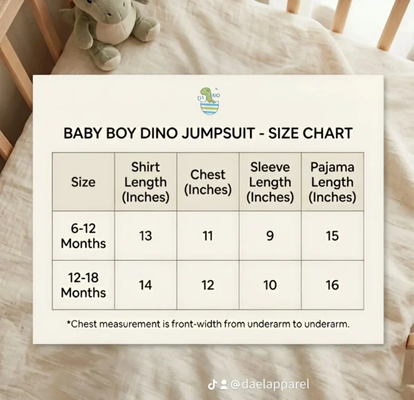 Baby Boys Cute Dino 2-Piece Cotton Pajama Set – Front-Button Long-Sleeve Shirt & Trousers